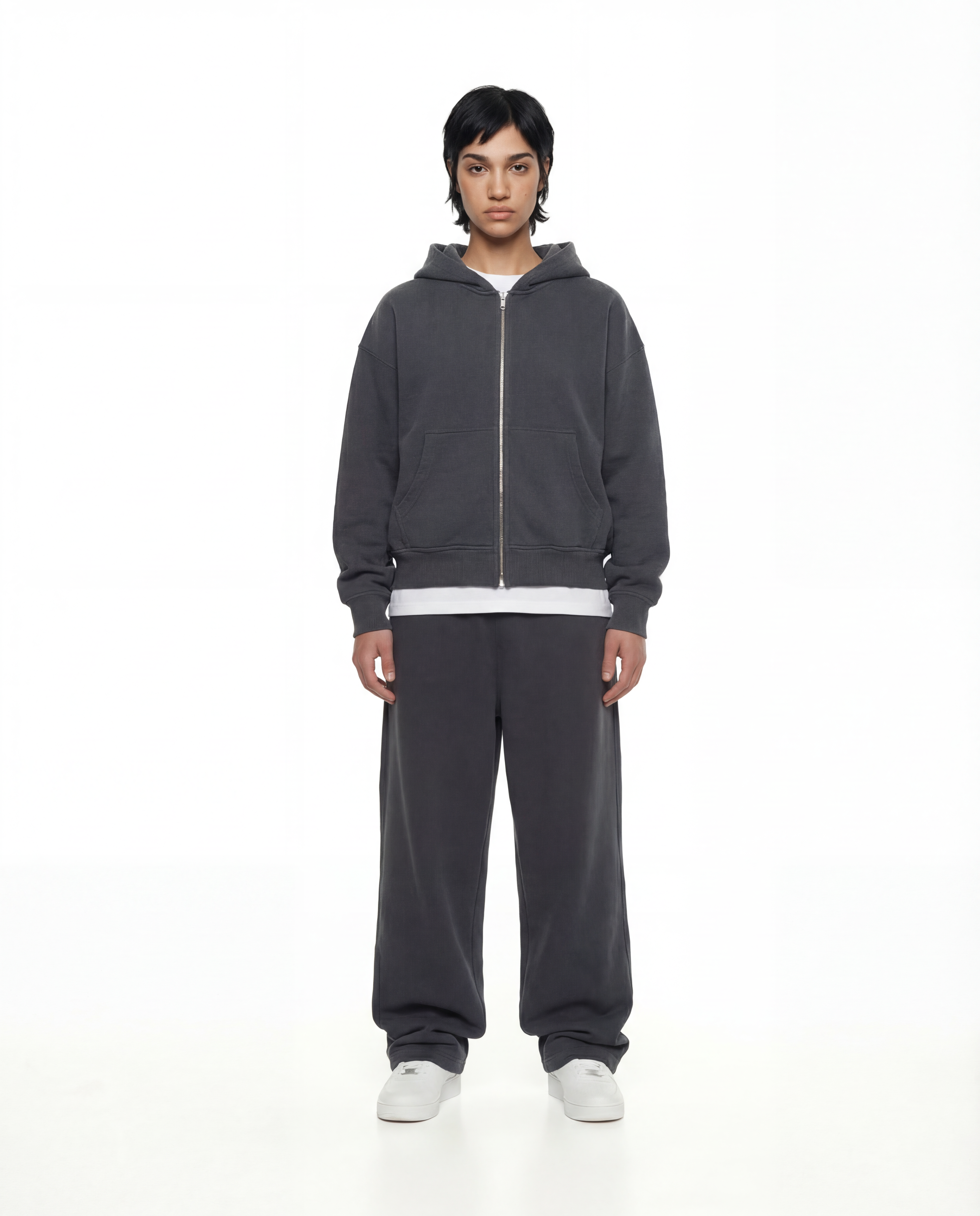 Double Zipper Sweater - Terrain Iron Gray