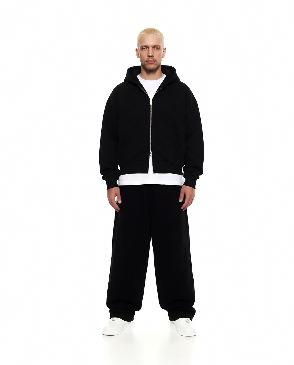 Double Zipper Sweater — Basalt Black