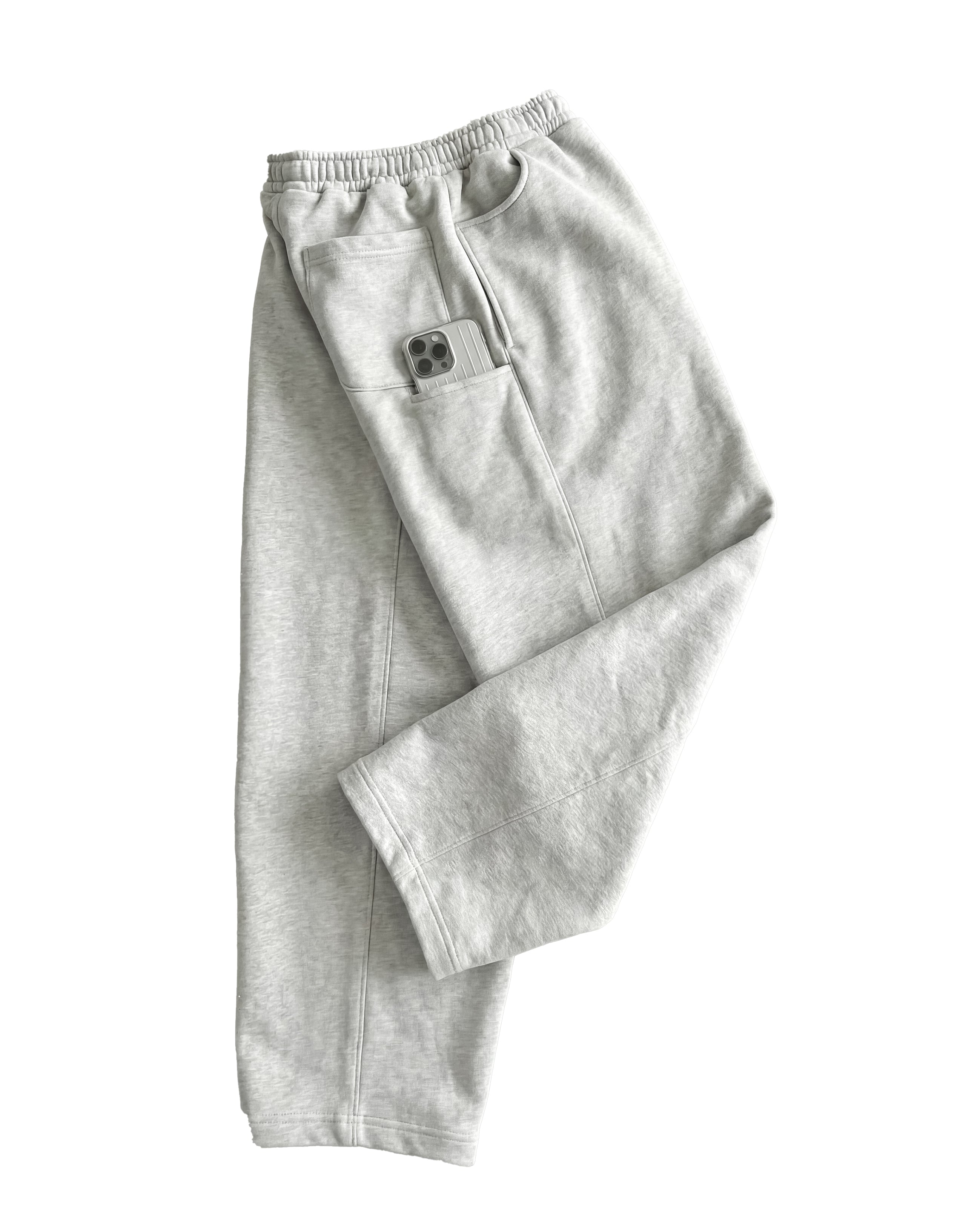 Wide-Leg Pants — Limestone Grey